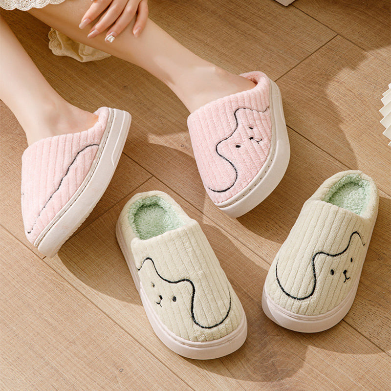 Cat Slippers Bedroom Slipper Winter Warm Plush House Shoes Women Men