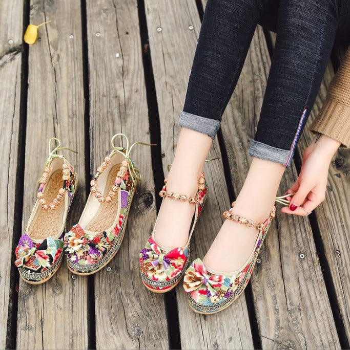 Vintage Beaded Woven Embroidered Lace Cloth Shoes - Online Shop AU.com