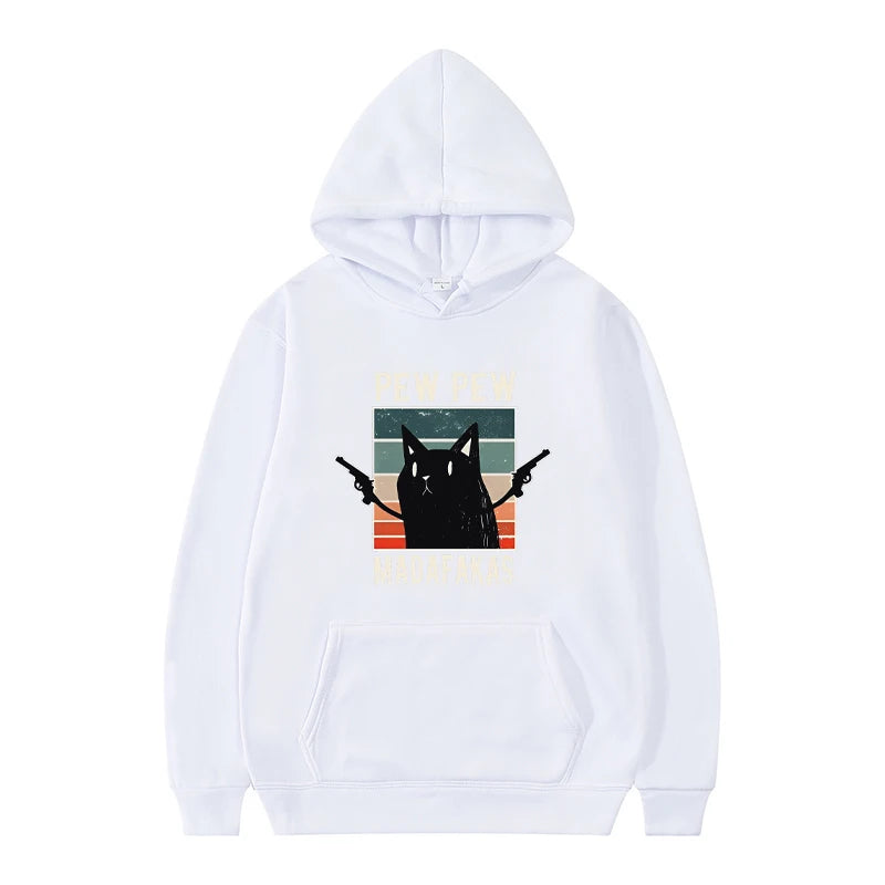 Pew Pew Madafaks Cute Funny Printed Sweatshirt Men's Autumn and Winter Hooded Fashion Hoodie Fashionable Casual Sportswear