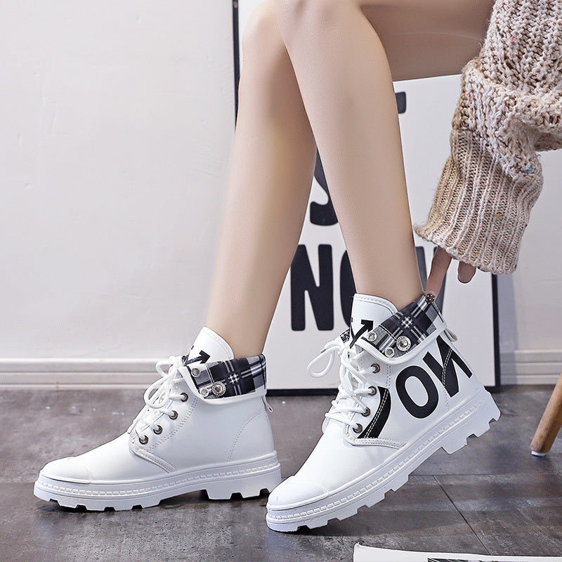 Boots All-match High-top Girls Canvas Short Boots Women's Shoes