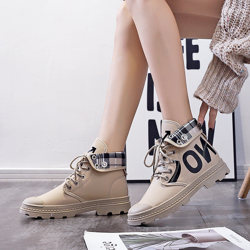 Boots All-match High-top Girls Canvas Short Boots Women's Shoes