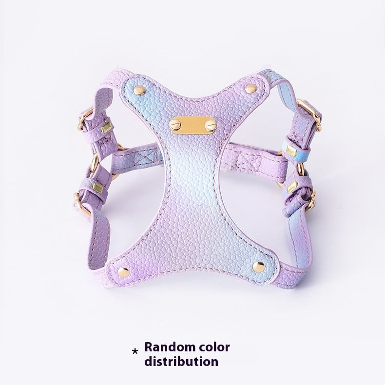 Colorful Leather Cat Strap Pulling Rope