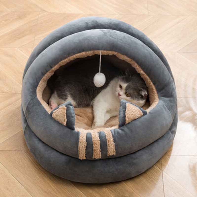 Cat Nest Bed Semi-Enclosed Cat Nest House Cool Summer Haven
