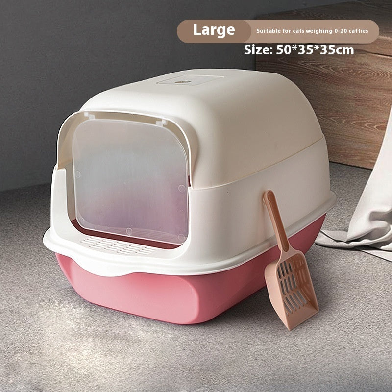 Cat & Kitty Litter Box Fully Enclosed Cat Toilet