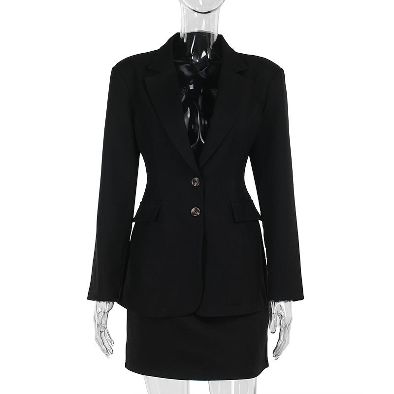 French Style Design Retro Suit Professional Style Skirt Suit