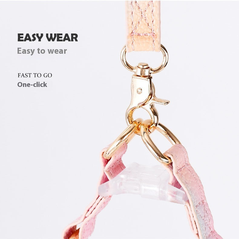 Colorful Leather Cat Strap Pulling Rope