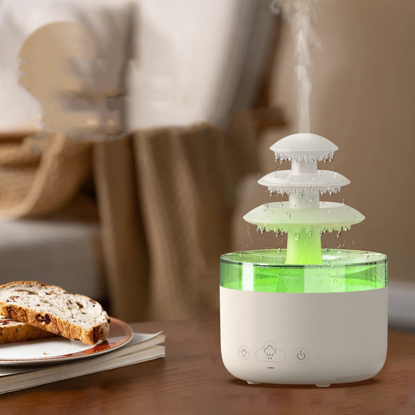 Cloud Rain Air Humidifier Essential Oil Aromatherapy Diffuser USB Mute Mist Air Humidifier With Color ful Light