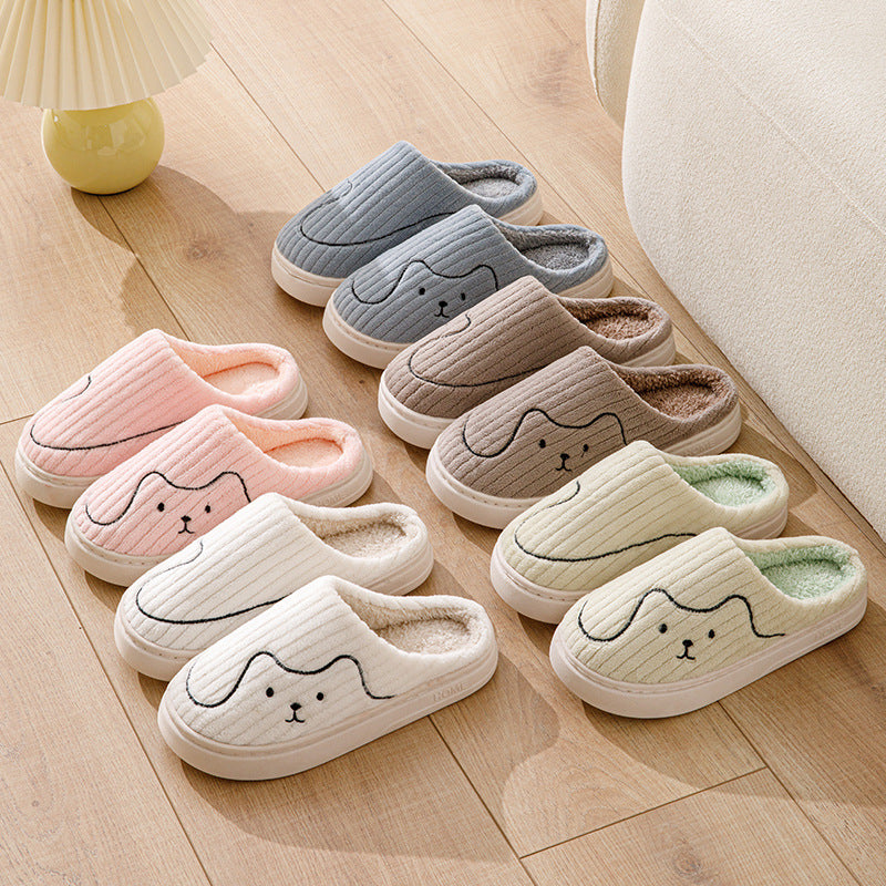 Cat Slippers Bedroom Slipper Winter Warm Plush House Shoes Women Men
