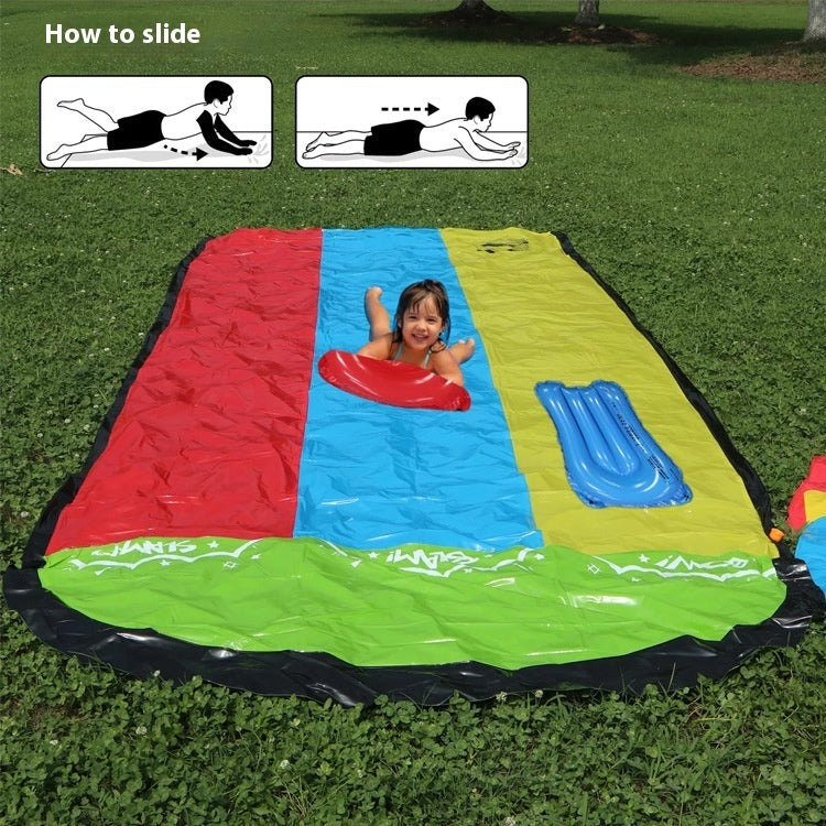 Water Slide Pool Children's Lawn Double Water Slide Inflatable Water Toys