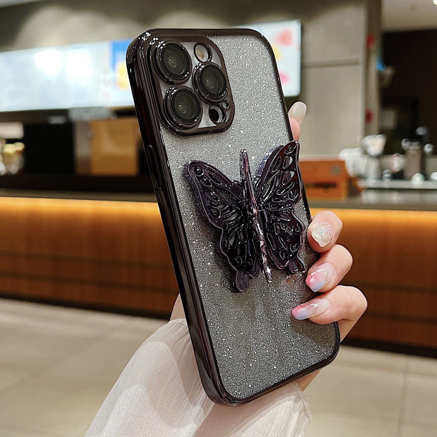 Butterfly Phone Case Gradient Transparent Plating Mobile Phone Protective Cover
