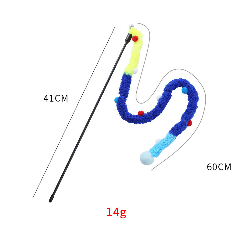 Cat Toys Plush Strip Cat Wands Interactive Cat Toys Colorful Cat Teaser Wands