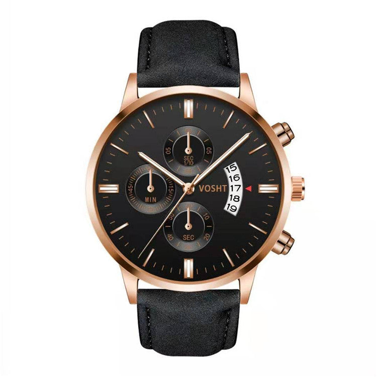 Men's Business Watch Three-eye six-point scale with calendar watch