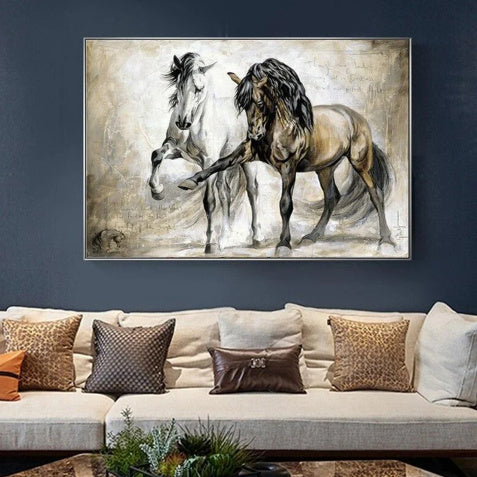 Decorative Canvas Horse Painting Frameless