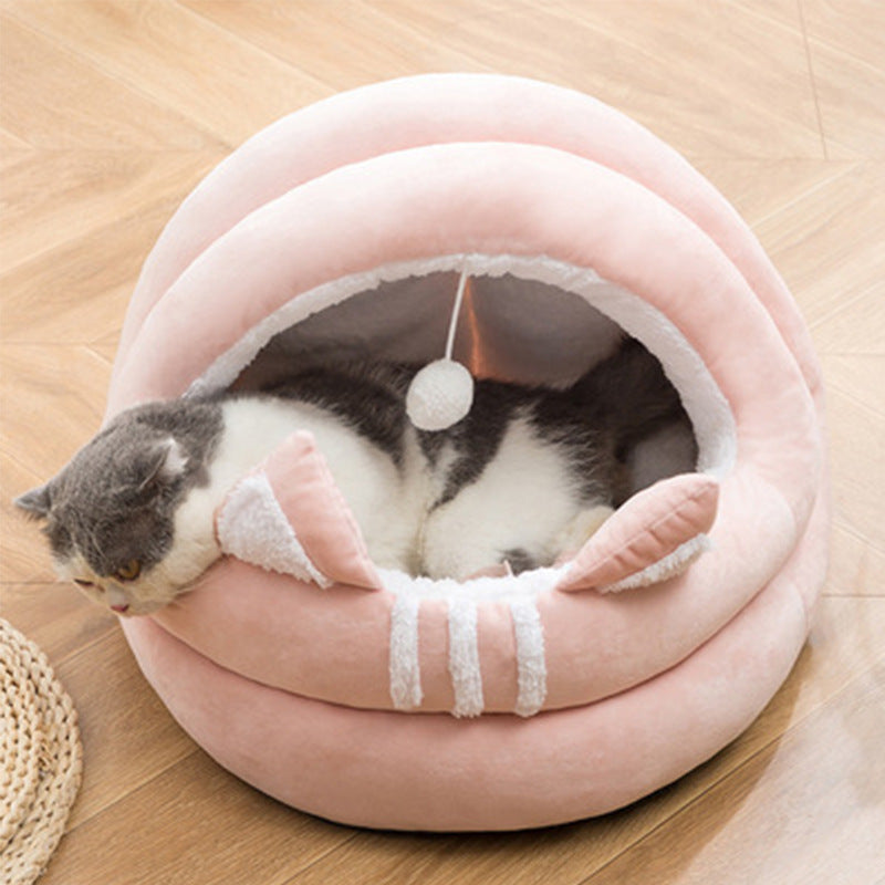 Cat Nest Bed Semi-Enclosed Cat Nest House Cool Summer Haven