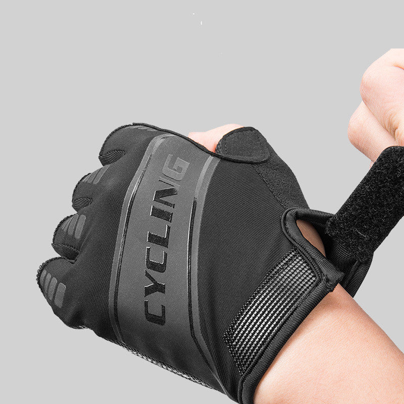 Driving Shock Absorption Non-slip Fingerless Breathable Gloves