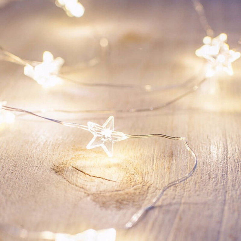LED Star Fairy Lights Battery Operated Twinkle String Light Copper