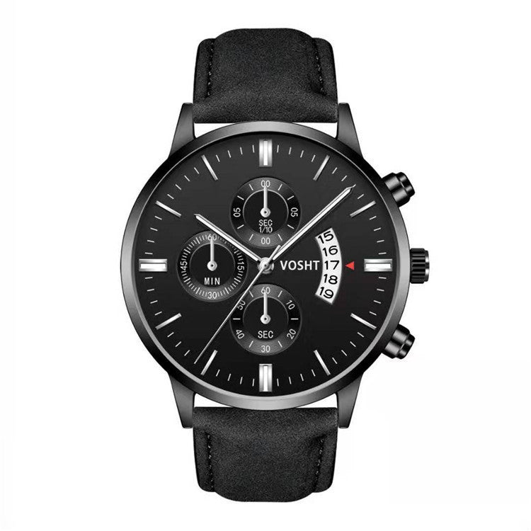 Men's Business Watch Three-eye six-point scale with calendar watch