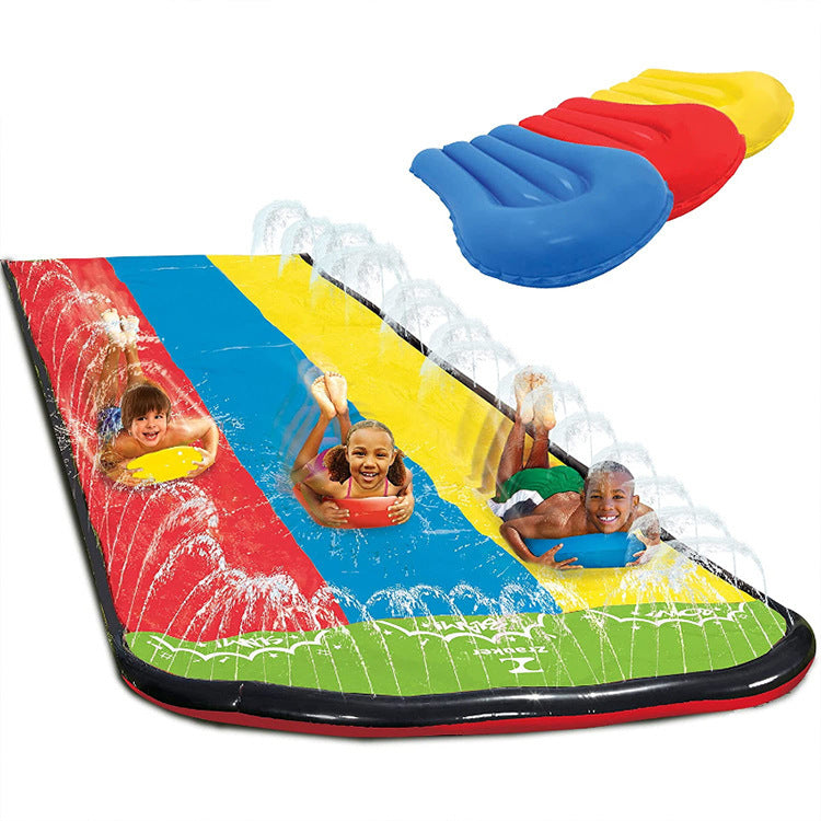 Water Slide Pool Children's Lawn Double Water Slide Inflatable Water Toys