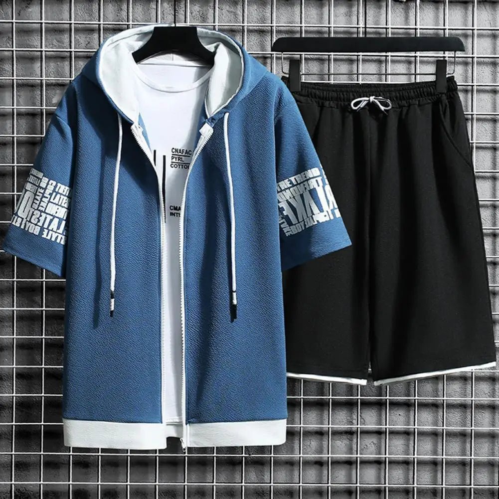 Men Outfit 1 Set Cool Hooded Outfit Summer Men Sportswear - Online Shop AU.com - Online Shop AU.com