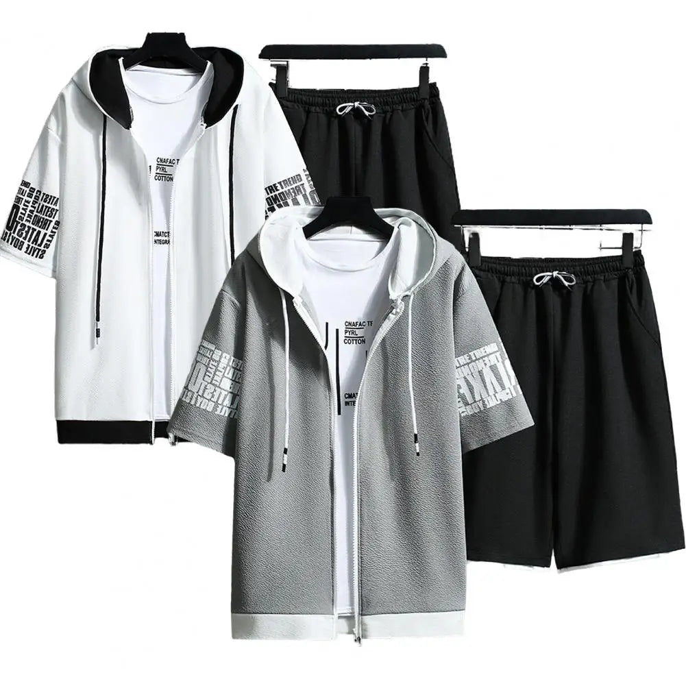 Men Outfit 1 Set Cool Hooded Outfit Summer Men Sportswear - Online Shop AU.com - Online Shop AU.com