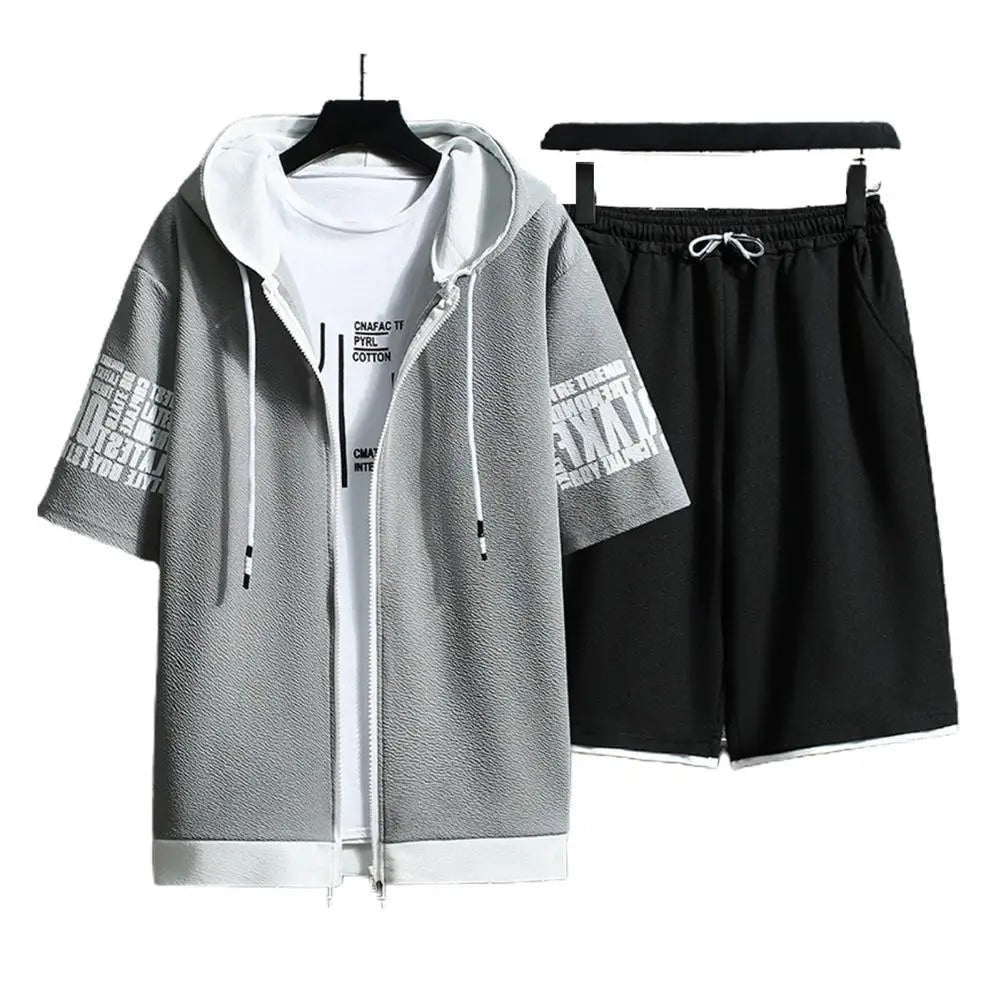 Men Outfit 1 Set Cool Hooded Outfit Summer Men Sportswear - Online Shop AU.com - Online Shop AU.com