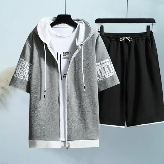 Men Outfit 1 Set Cool Hooded Outfit Summer Men Sportswear - Online Shop AU.com - Online Shop AU.com