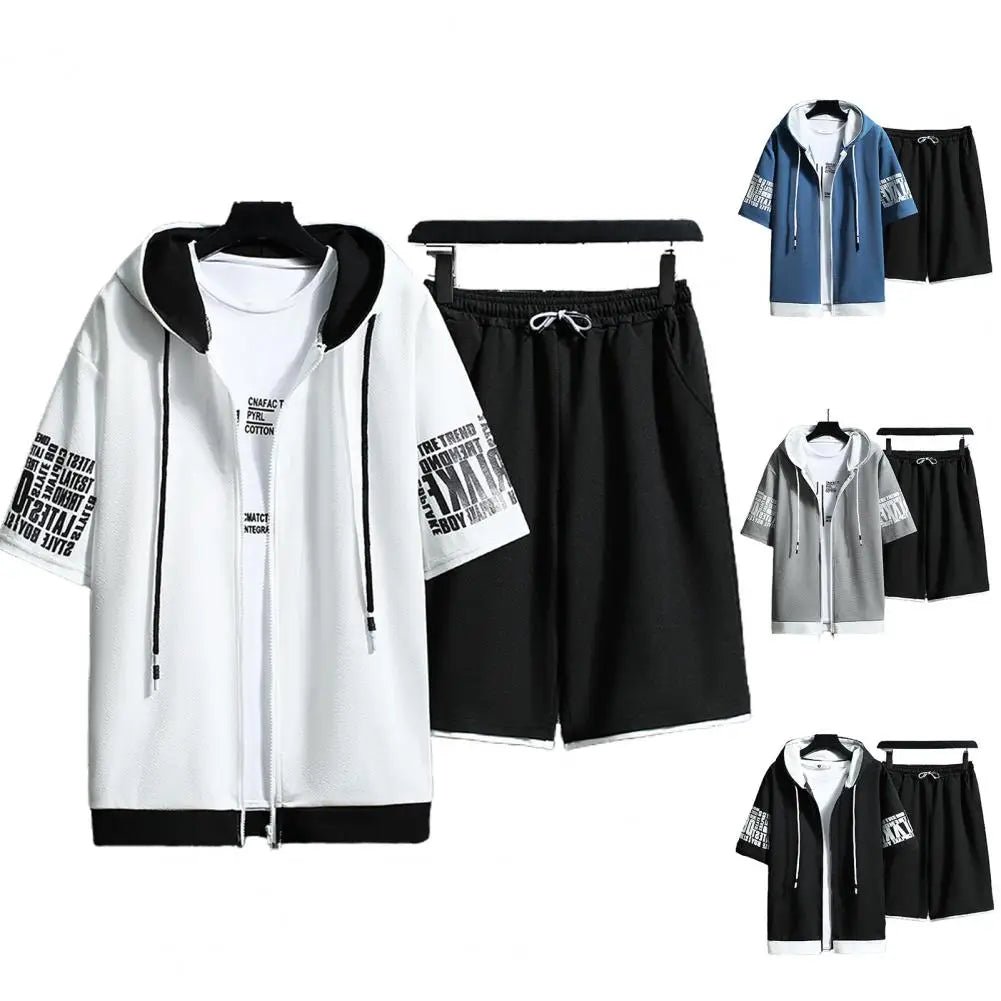 Men Outfit 1 Set Cool Hooded Outfit Summer Men Sportswear - Online Shop AU.com - Online Shop AU.com
