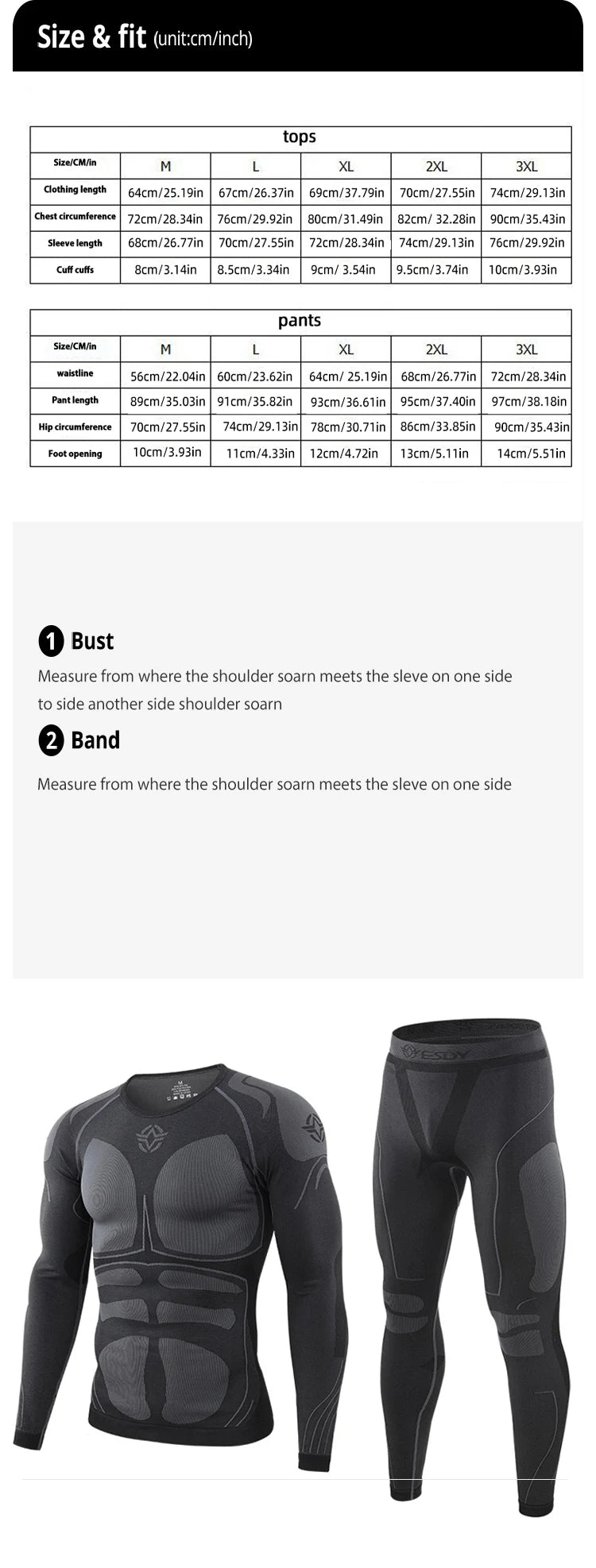 Men Sport Thermal Underwear Suits Outdoor Cycling Compression Sportswear Quick Dry Breathable Clothes Fitness Running Tracksuits - Online Shop AU.com - Online Shop AU.com