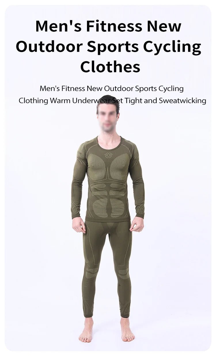Men Sport Thermal Underwear Suits Outdoor Cycling Compression Sportswear Quick Dry Breathable Clothes Fitness Running Tracksuits - Online Shop AU.com - Online Shop AU.com