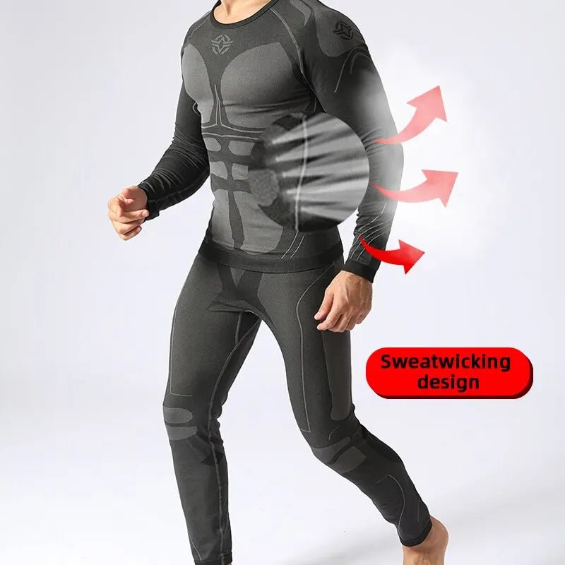 Men Sport Thermal Underwear Suits Outdoor Cycling Compression Sportswear Quick Dry Breathable Clothes Fitness Running Tracksuits - Online Shop AU.com - Online Shop AU.com