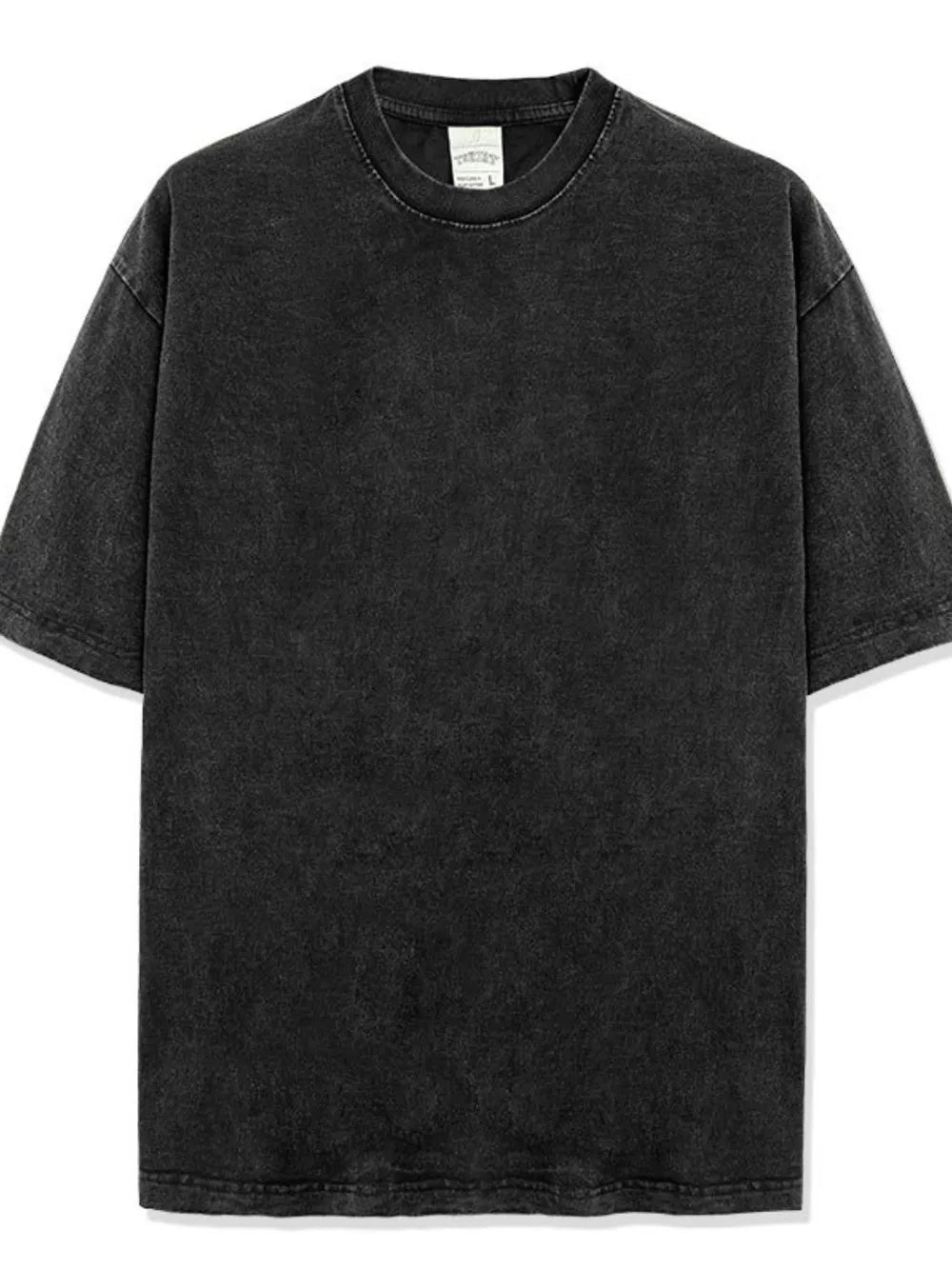 Men's Full Size Round Neck Washed T-Shirt Plus Size - Online Shop AU.com - Trendsi