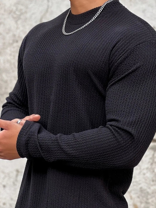 Men's Plus Size Round Neck Long Sleeve T-Shirt - Online Shop AU.com - OnlineShopAU.com