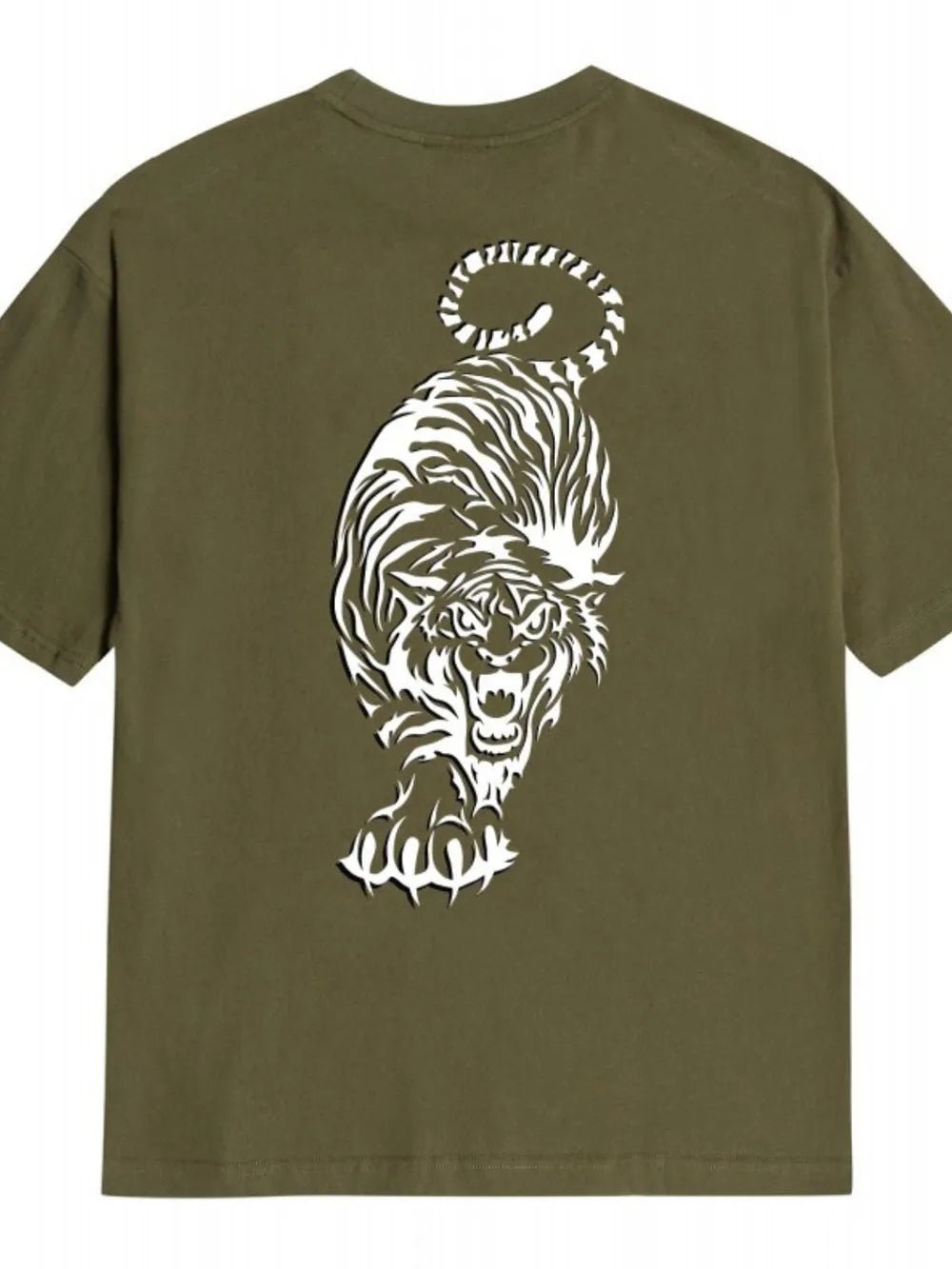 Men's Plus Size Tiger Round Neck Short Sleeve T-Shirt - Online Shop AU.com - Trendsi