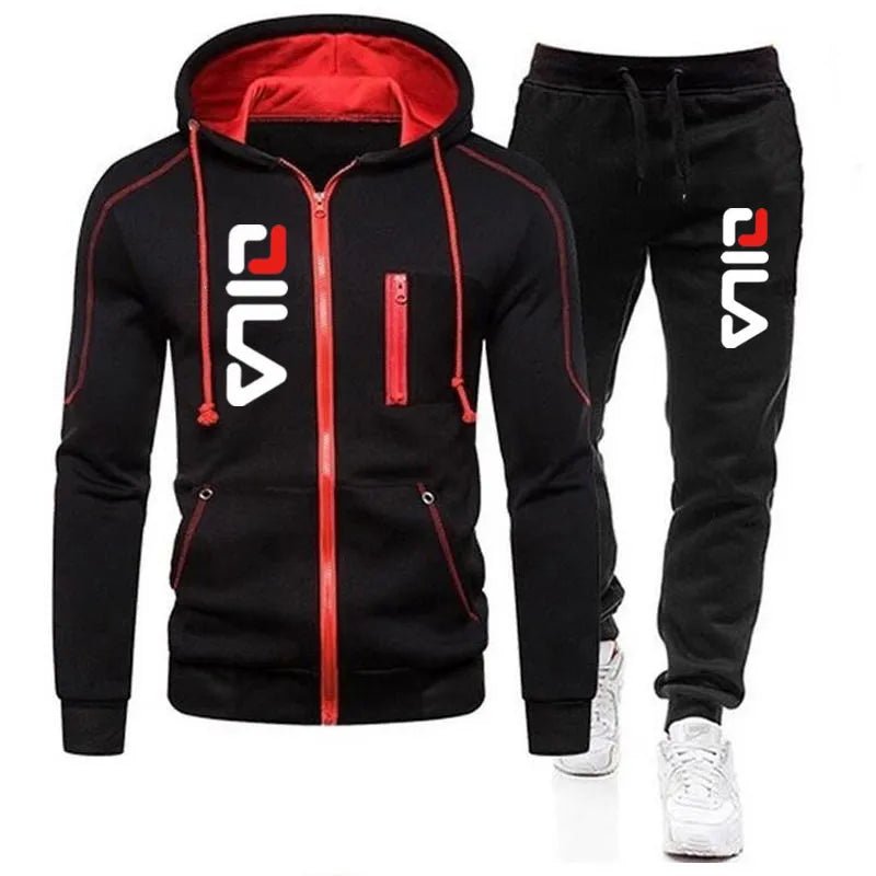 Men's Tracksuit jacket Hooded Pullover Sweatpants 2 Piece Male Fleece Streetwear Sets - Online Shop AU.com - Online Shop AU.com