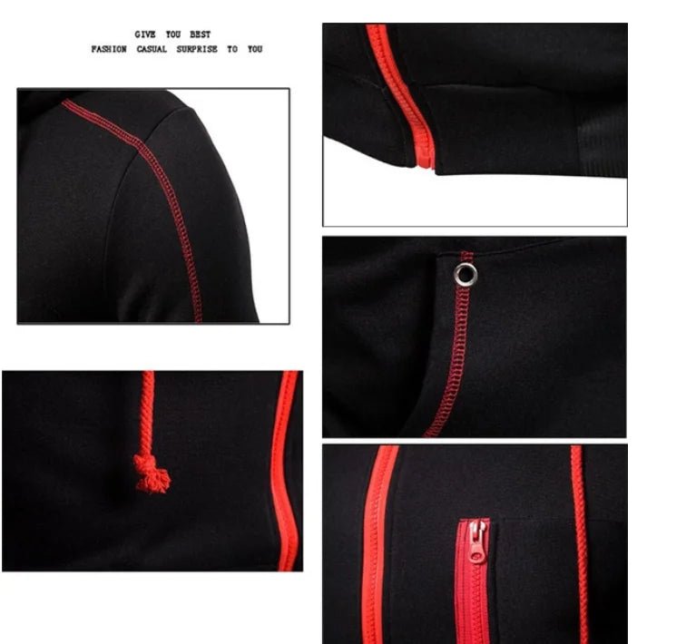 Men's Tracksuit jacket Hooded Pullover Sweatpants 2 Piece Male Fleece Streetwear Sets - Online Shop AU.com - Online Shop AU.com