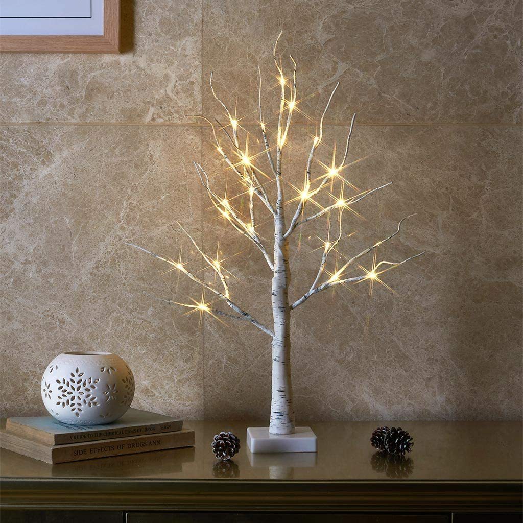 Christmas Simulation Of Birch Tree Lights