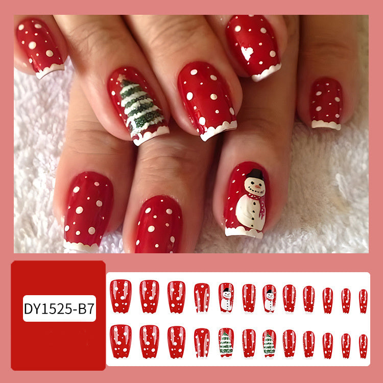 Christmas False Nails Hat Striped Snowflake Nail Art Stickers For Parties Dances Or Holiday Wear