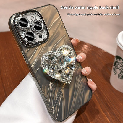 Mobile Phone Case Lens Protector Rhinestone Love Phone Case