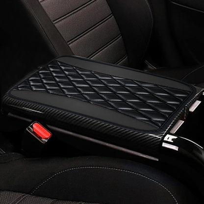 Car Armrest Box Cushion PU Leather Embroidered Non-slip Mat