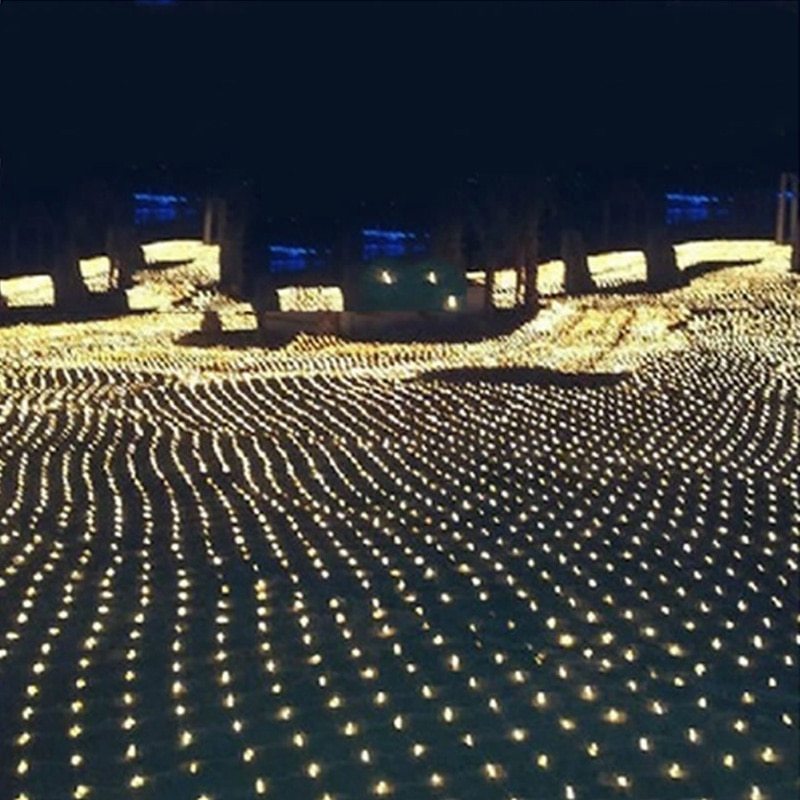 Christmas led lights string lights outdoor waterproof fishnet lights full of stars paved holiday lights wedding decorative lights