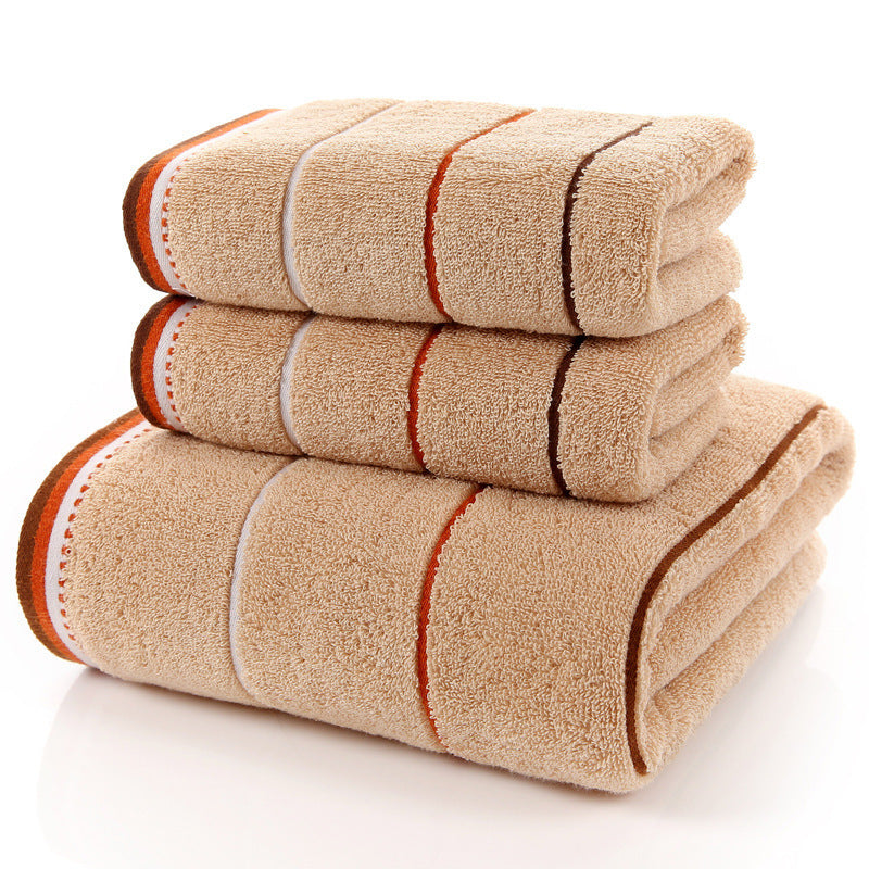 Pure Cotton Towels Three-piece Suit Thick Soft Household