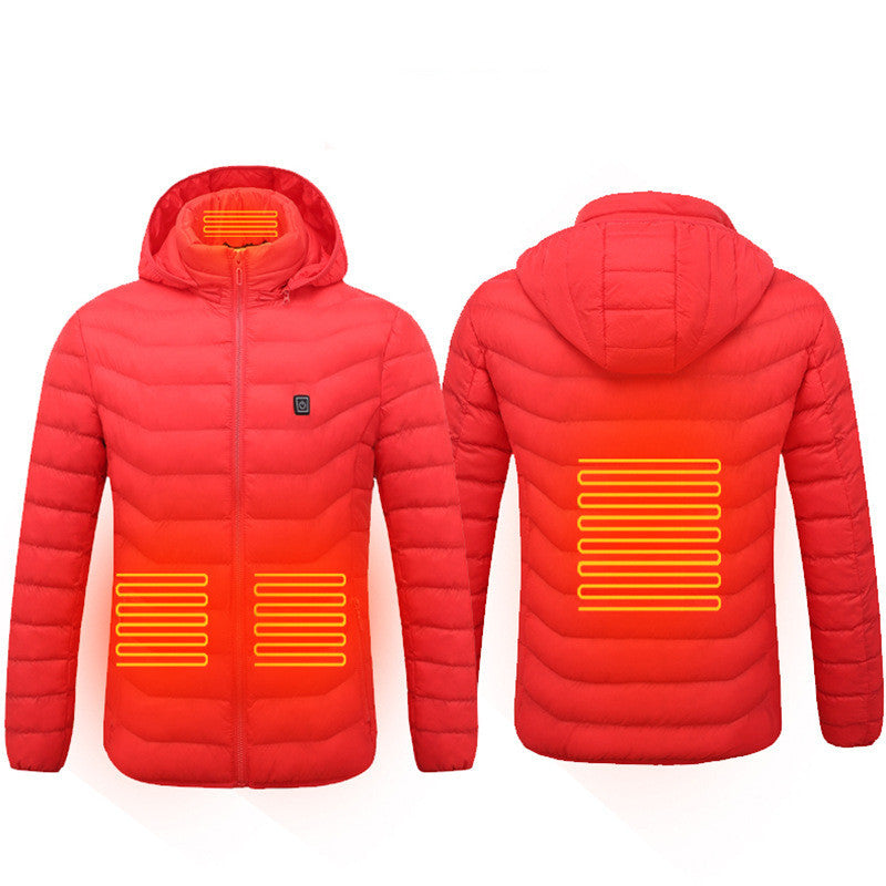 Heated Jacket Coat USB Electric Jacket Cotton Coat Heater Thermal Clothing Heating Vest Men's Clothes Winter