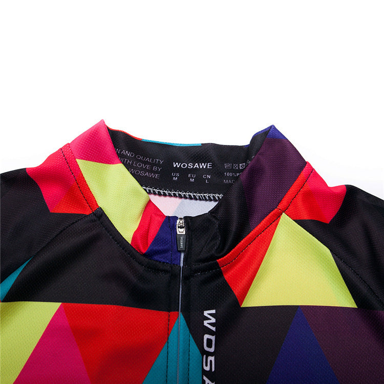 Colorful mountain bike riding suit