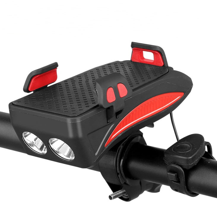Motorcycle Bicycle Phone Holder Support Charging For Cell Phone With Bike Bell Power Bank Bicycle Front Lamp Flashlight - Online Shop AU.com