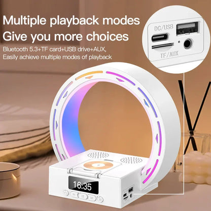 Mobile Accessories 4 In 1 Wireless Bluetooth Speaker Charging Pad Bedside Lamp With Alarm Clock Wake-Up Light For Bedroom Support USB Drive TF Card