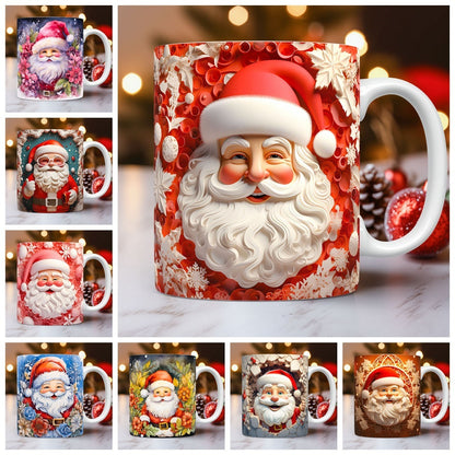 Christmas Ceramic Mug Unique Space Design Snowman Santa Coffee Cup Tea Milk Mug Christmas