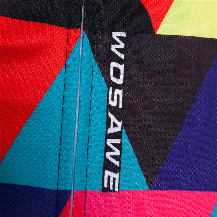 Colorful mountain bike riding suit