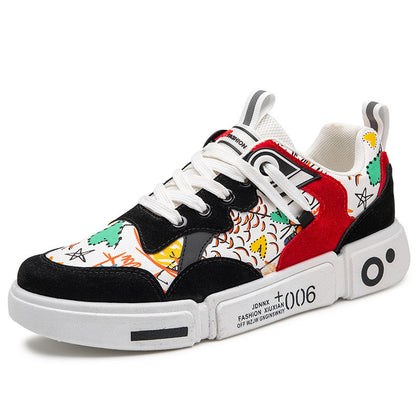 New Style Boys's Shoes Personality Graffiti Board Shoes Outdoor Casual Shoes