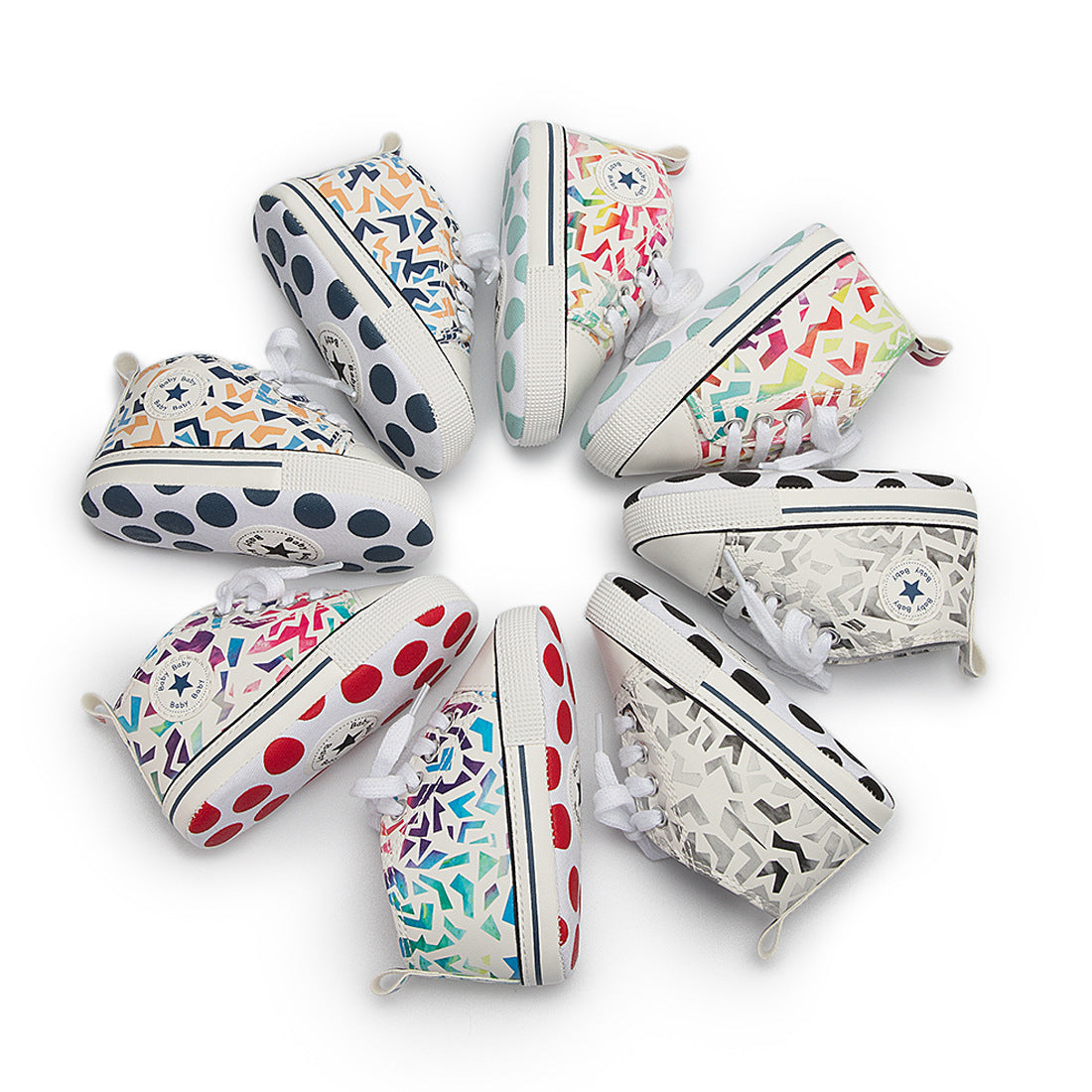 Baby Shoes Color Graffiti Baby Canvas Shoes Soft Sole Toddler Shoes