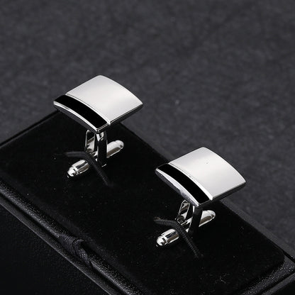 Simple And Creative Square Black And White Stitching French Men's Business Shirt Cufflinks - Online Shop AU.com